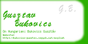 gusztav bukovics business card