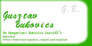 gusztav bukovics business card